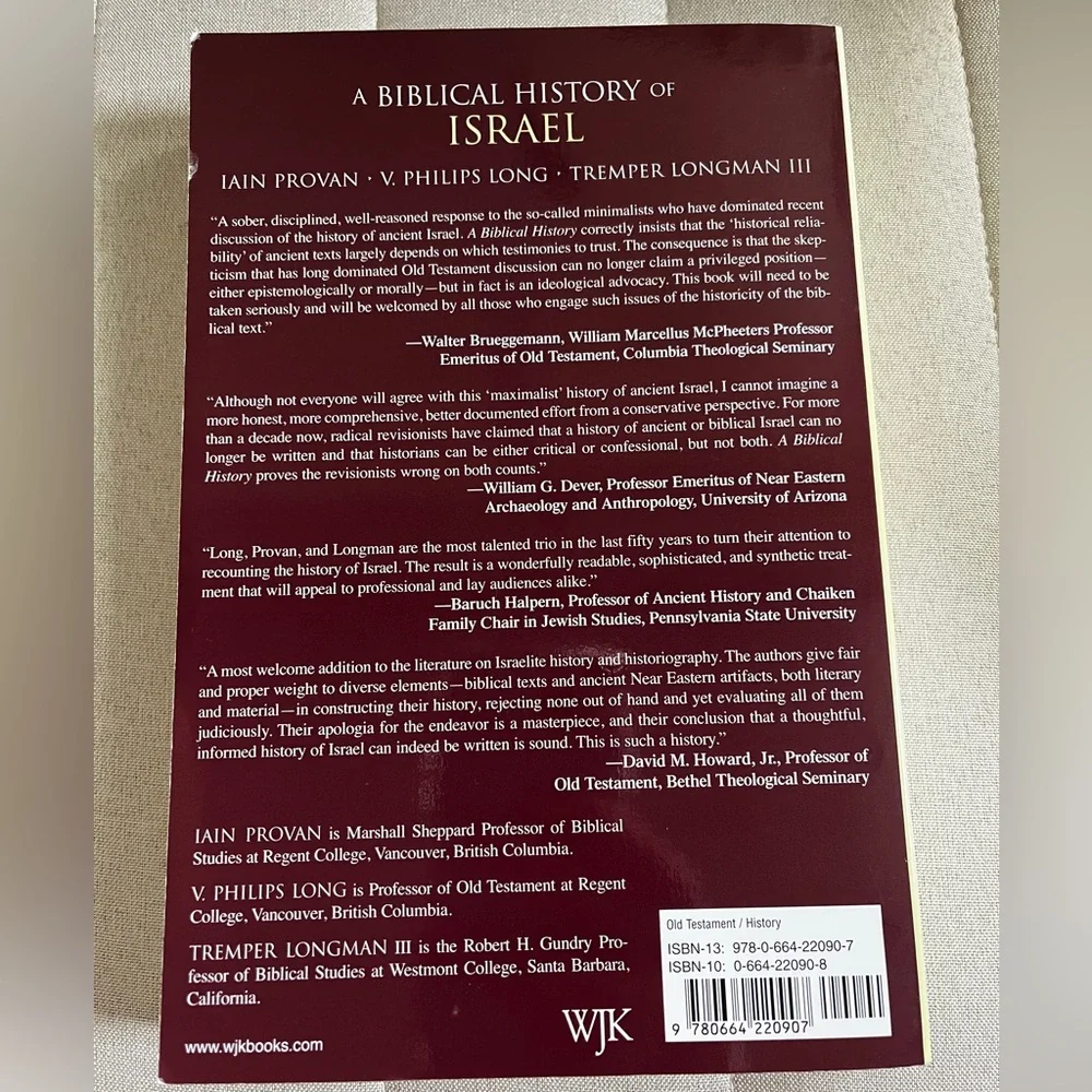 Biblical History of Israel by Iain Provan, V. Philips Long, Tremper Longman III